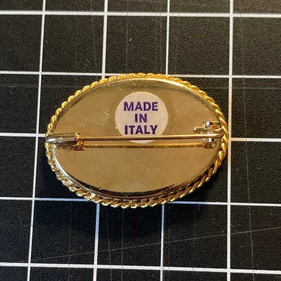 Vintage Italian Flower Mosaic Brooch - Picture 2 of 2